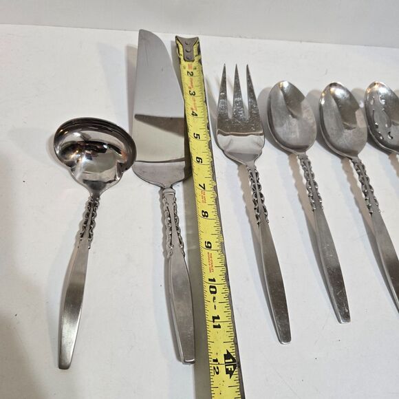 International Lyon Stainless Steel ALHAMBRA 9 Piece Serve Set Ladle Fork Spoons - Picture 6 of 7